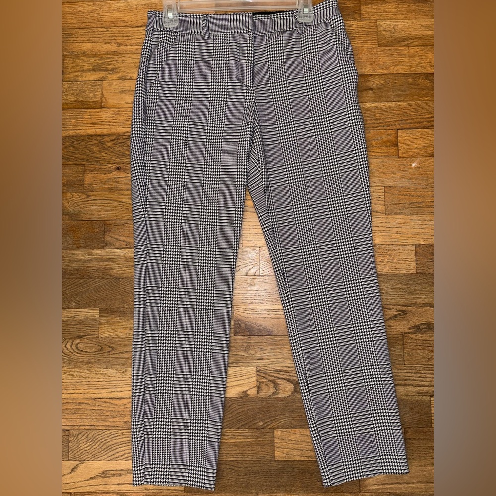 Express Checkered Columnist Ankle Mid Rise Pants
